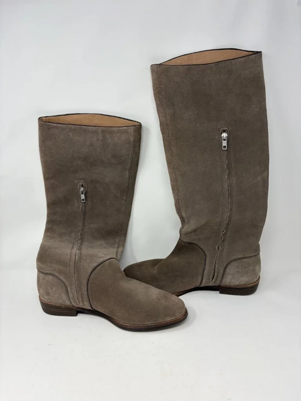 UGG women's Gracen suede knee-high boots 10 grey flat riding zipper